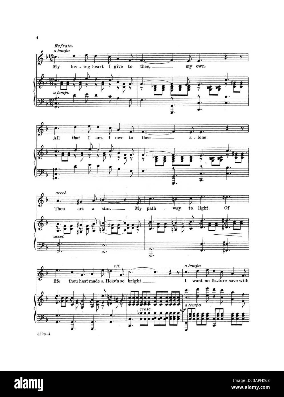 "My Loving Heart", composta da Annie Andros Hawley, fa parte della serie "Beautiful Songs". Il testo e la musica sono stati creati da Hawley, e la copertina posteriore contiene una pubblicità per il successo "Teddy Bears' picnic". Foto Stock