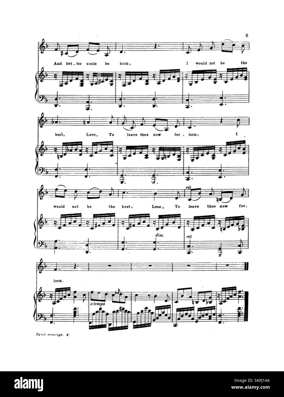 Questa copertina di "Sweet Evenings come and Go Love" presenta un'immagine a colori, anche se la rappresentazione digitale può differire dall'originale. Mette in risalto il tono romantico della musica. Foto Stock