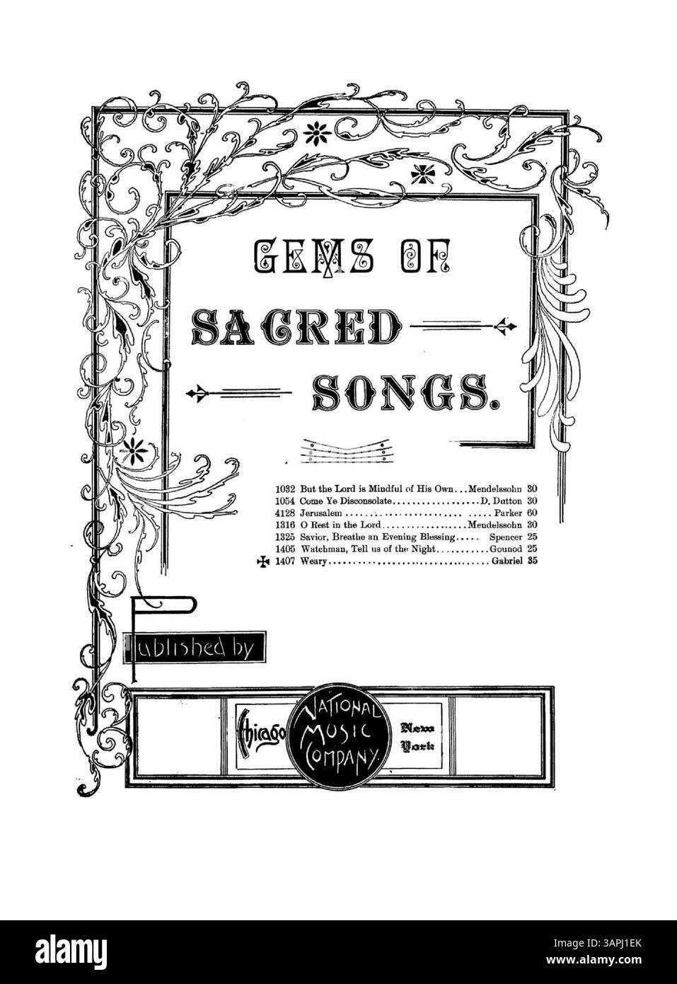 "Weary", elencato al numero di targa 1407 nella "Champion Song Folio", presenta profondità emotiva e temi di stanchezza. La copertina posteriore mostra un annuncio per il folio, enfatizzando la sua gamma di canzoni all'interno del genere. Foto Stock