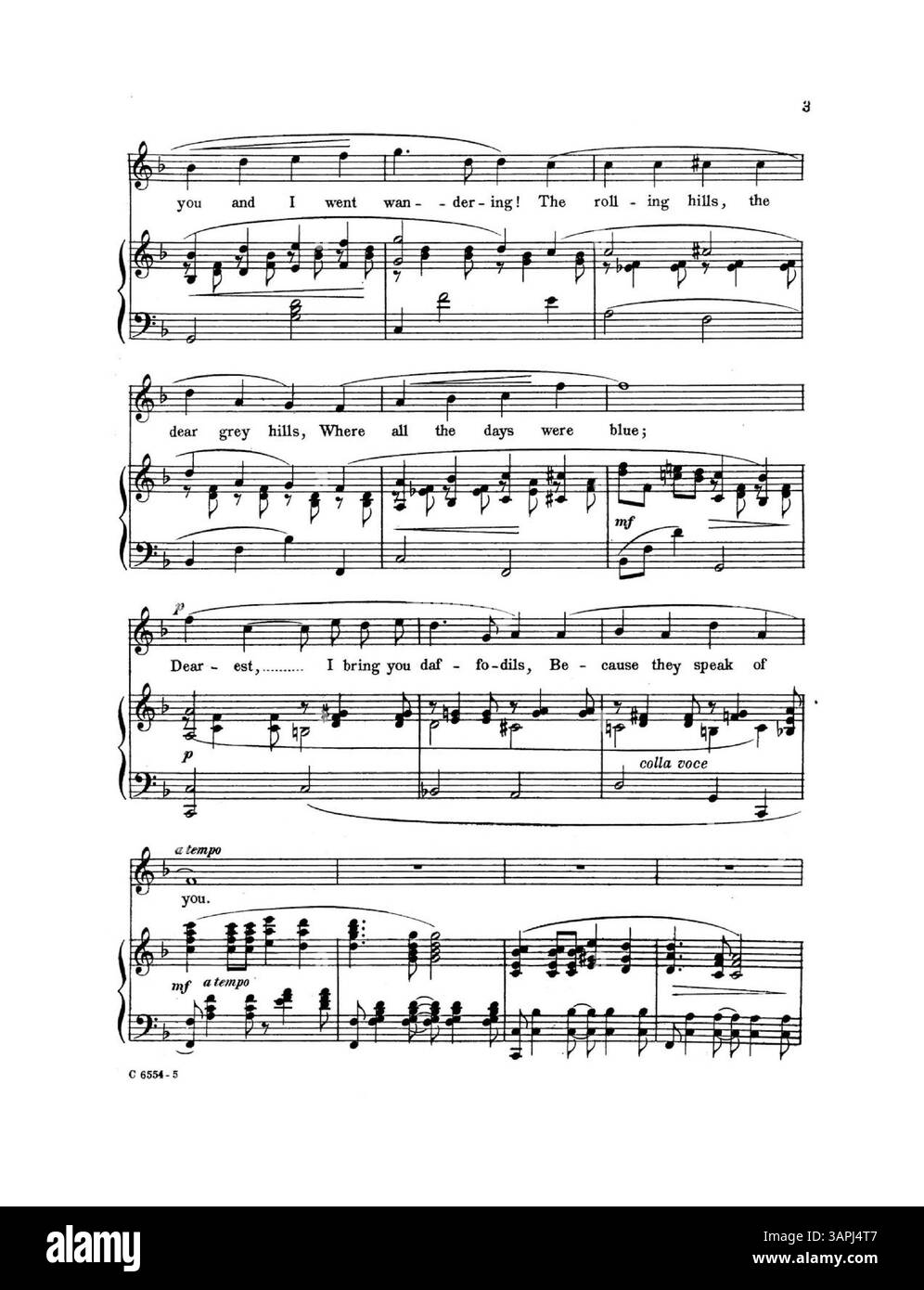 Testo della canzone di Fred. E. Weatherly, musica di Dorothy Forster. Versione n. 3 in F. include la prima pagina di musica per "Since You Came Back" di Simpson e Forster. Testo completo del brano stampato prima del punteggio. Numero di targa C 6554. Pubblicità dell'editore sul retro di copertina con esempi musicali di altre canzoni di Dorothy Forster. Foto Stock