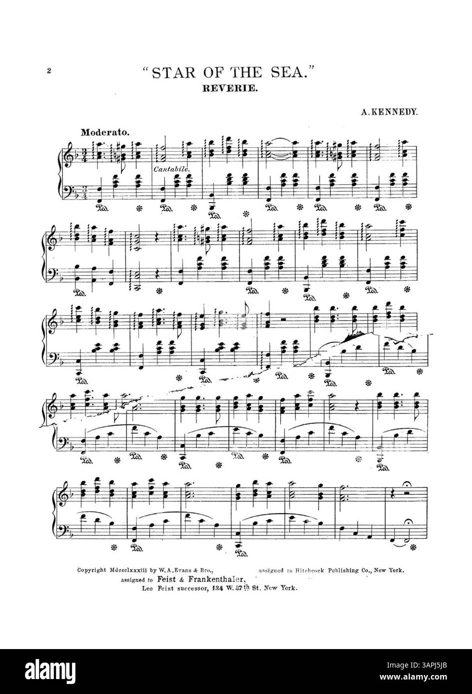 Star of the Sea è una canzone popolare che ha venduto oltre 500.000 copie. Era anche conosciuto come "March Funebre", "Waltz Elegante", "Stars of Our Union" e "Star of the East". La pubblicazione include brani musicali di "The North Star" di Kathleen A. Roberts e "The Princess Royal" di Monroe H. Rosenfeld. Foto Stock