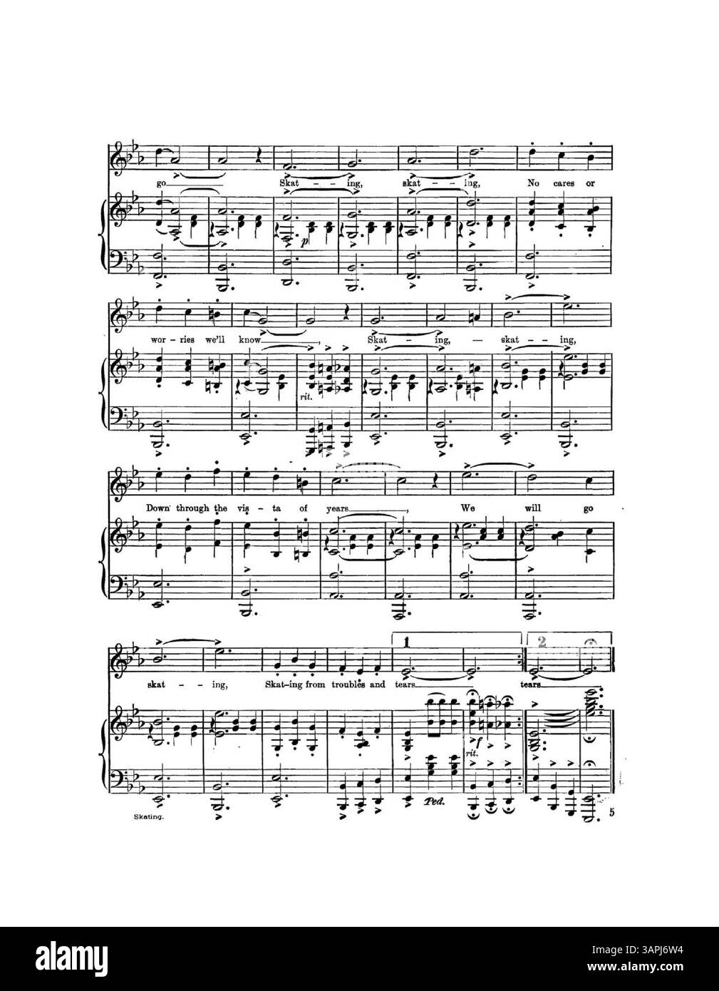 Questo documento musicale include estratti di "Girlie" di F.L. Valentine nella seconda pagina e "Dear Old Hills of California" nella pagina finale. È conservato nella collezione University of Oregon Libraries. Foto Stock