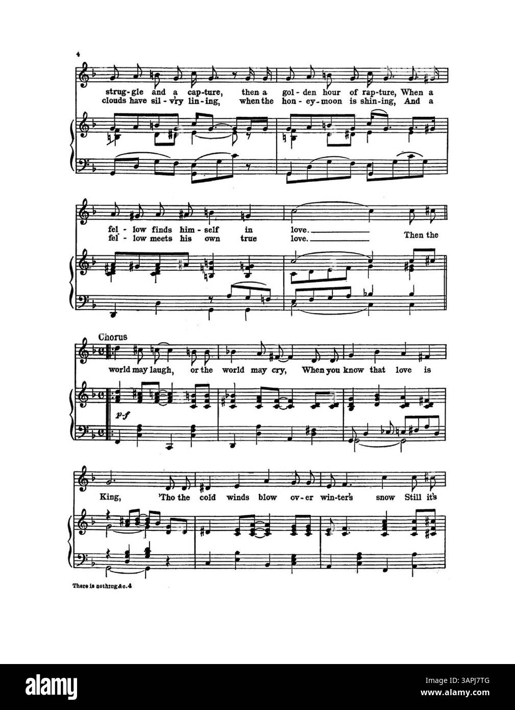 La canzone "There Is Nothing in the World Like Love", eseguita da Frank McIntyre in "The Travelling Salesman", presenta una pubblicità di copertina per i nuovi lavori musicali di Jerome H. Remick & Co., tra cui "Are You sincere" di Alfred Bryan e Albert Gumble. Foto Stock