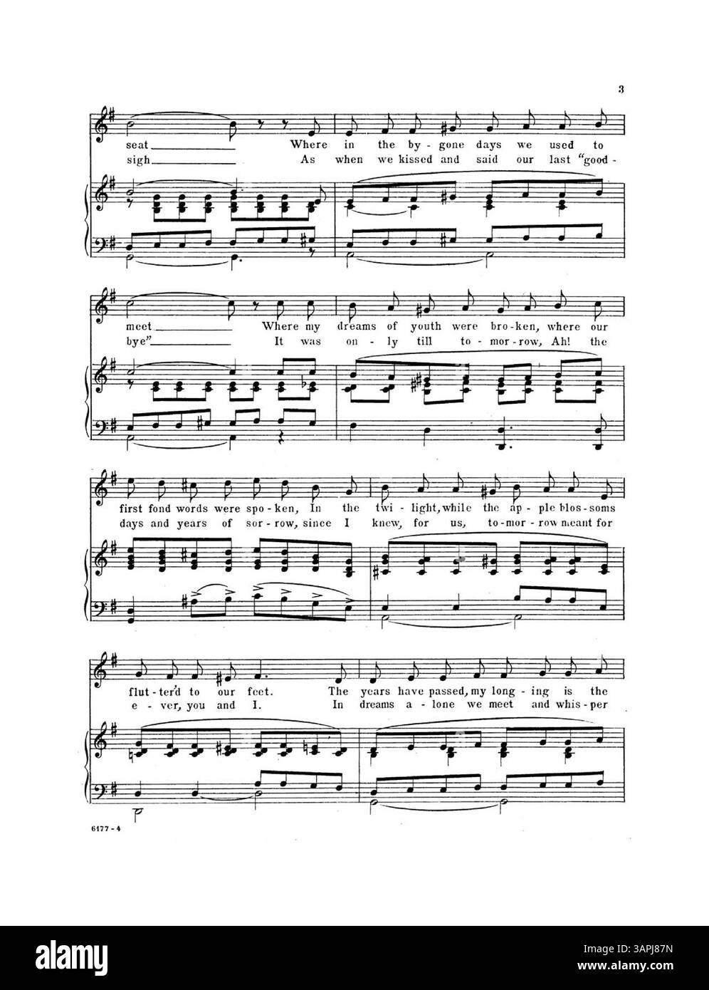 Un pezzo musicale intitolato "Told in the Twilight", composto nella chiave di G, parte di una collezione nelle biblioteche dell'Università dell'Oregon. Foto Stock