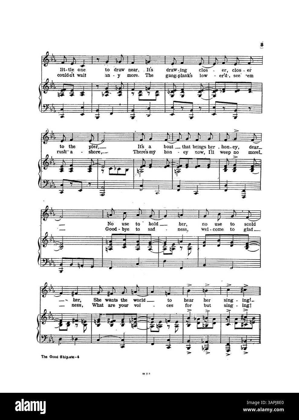 La copertina posteriore di questa copia di "The Good Ship Mary Ann" presenta un'importante pubblicità per la produzione musicale "Rebecca of Sunny-Brook Farm". Foto Stock