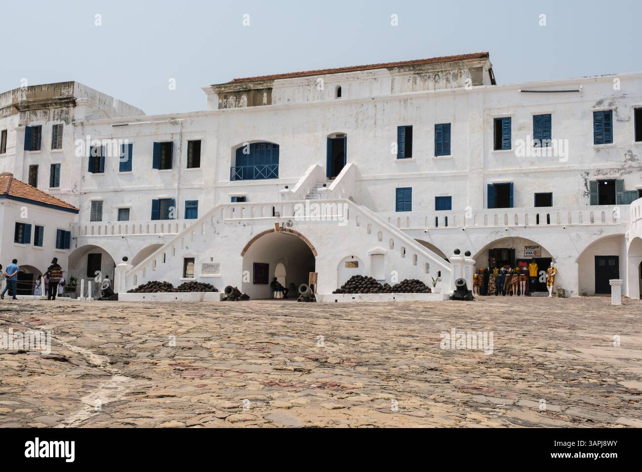Ghana, Costa del Capo. Cortile interno del castello di Cape Coast. Foto Stock