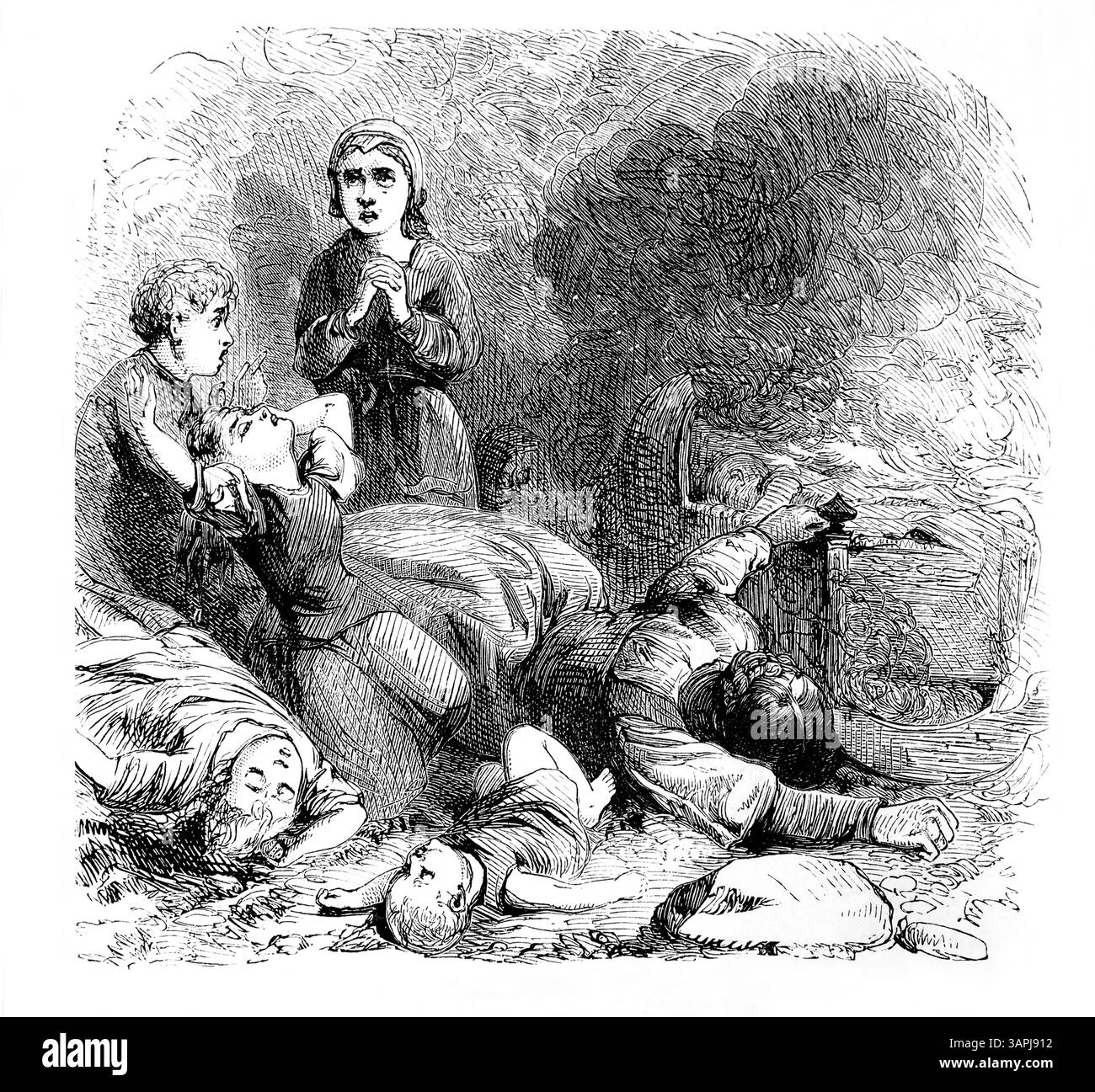 Illustrazione della persecuzione dei valdesi in Francia - nel 1488 arriva Albert de Captianeis Arcidiacono di Cremona per ordine di Papa Innocenzo VIII Foto Stock