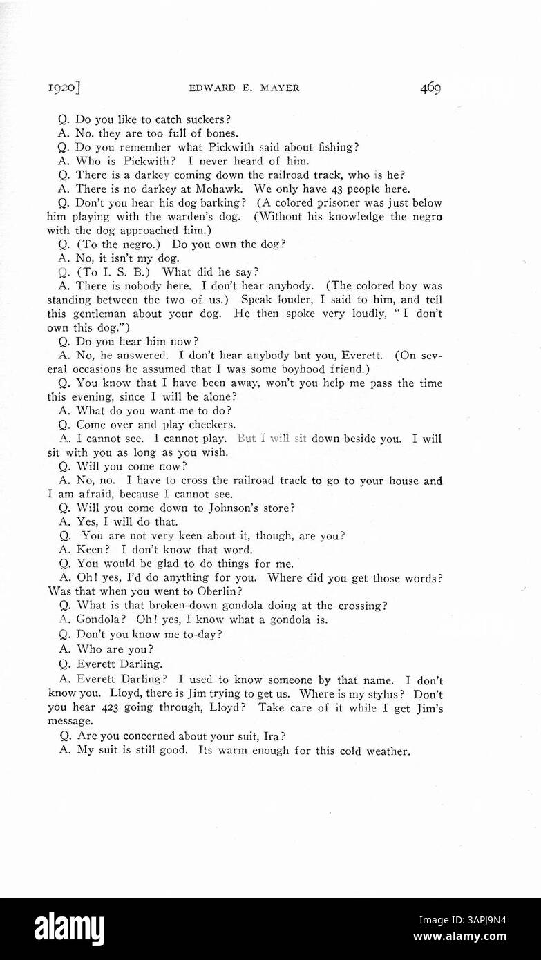Questo case study parla di un uomo che sviluppa amnesia dopo essere stato accusato di un crimine, dimenticando diversi anni della sua vita. Il dottor Mayer esamina se l'amnesia sia sia una decisione cosciente o inconscia, ma non si giunge a una conclusione definitiva. Foto Stock