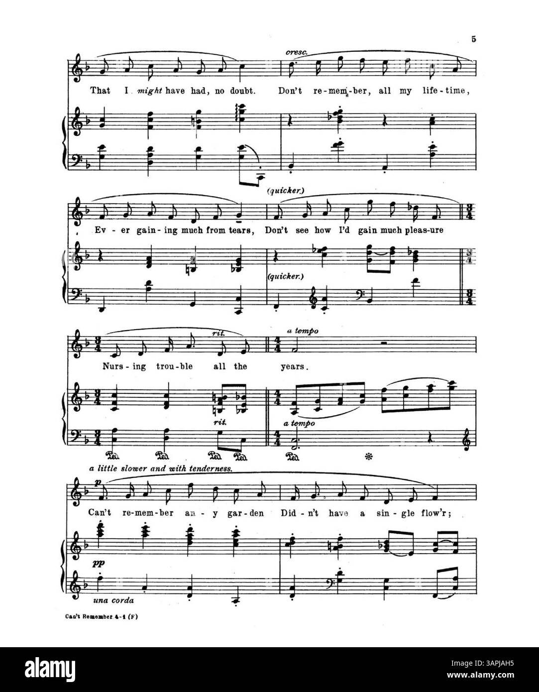 Questo spartito ha testi di Herbert J. Brandon e musiche di Alma Goatley. Versione n. 3 in F include il testo completo prima della partitura, con "fede" e "Giardino della felicità". Foto Stock