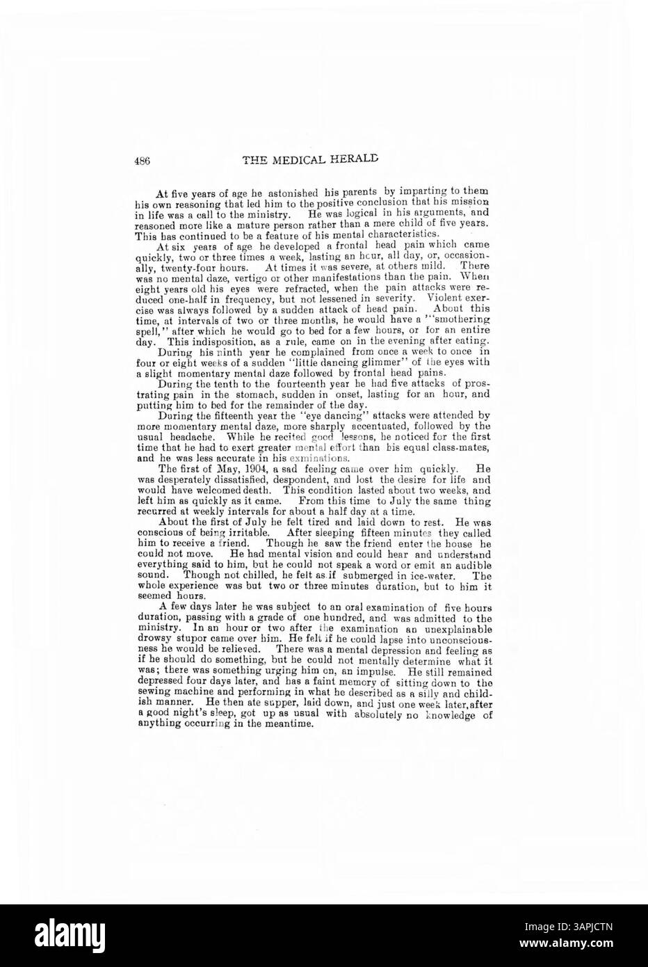 Il dottor Burnett presenta un caso di studio su un giovane a cui è stata diagnosticata una doppia personalità, a partire dall'infanzia. Dopo un'intensa sessione di terapia di suggerimento mentale, il paziente è stato in grado di ricordare le azioni di entrambi i lati della sua personalità. Questo articolo è seguito da una discussione tra diversi medici su casi simili. Foto Stock