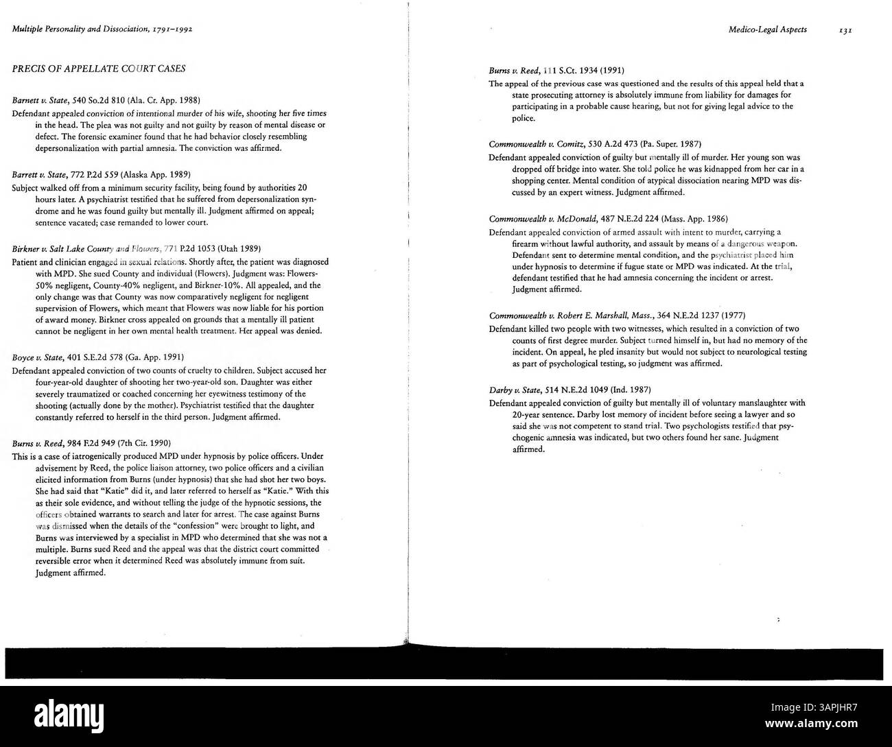 Questa bibliografia offre un'ampia copertura della ricerca relativa a personalità multiple e dissociazione dal 1791 al 1992. Gli argomenti includono stati di fuga, depersonalizzazione, disturbo dissociativo dell'identità e implicazioni legali. Si tratta di una risorsa chiave per i medici e i ricercatori in psicologia e psichiatria. Foto Stock