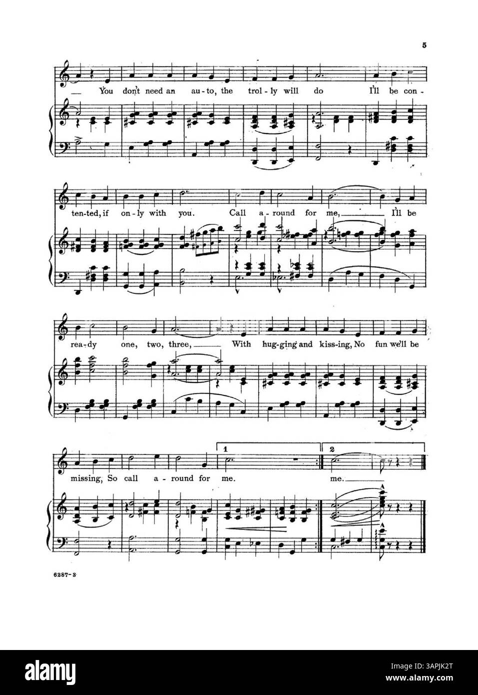 Cover della "Waltz Song" introdotta da E.E. Rice Co. A Cenerentola, con il numero di targa 6287, e copertina posteriore con estratto musicale di "The Glow-Worm" di Paul Lincke. Foto Stock