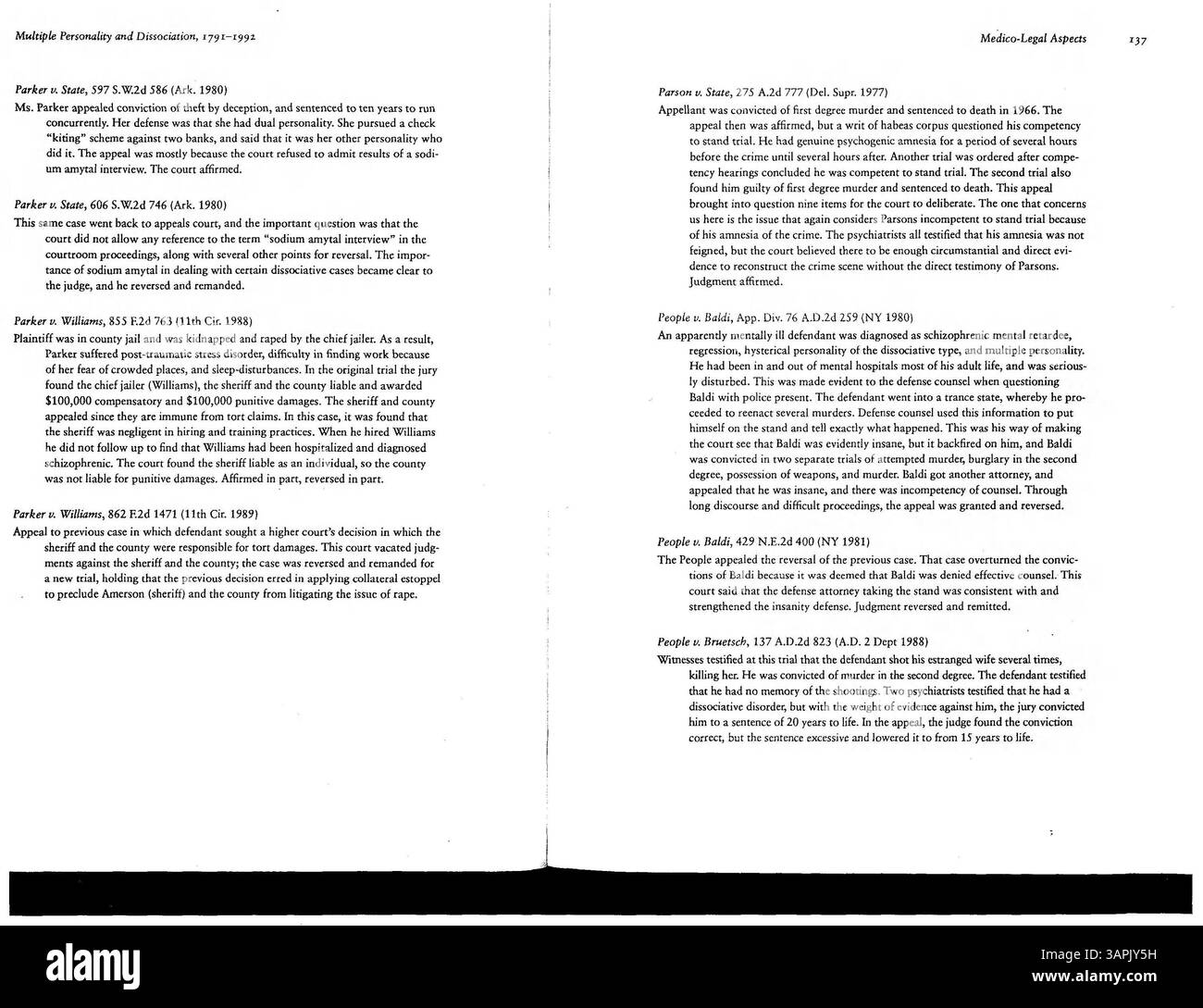 Questa bibliografia aggiornata, che copre opere dal 1791 al 1992, descrive in dettaglio la ricerca su personalità multipla e disturbi dissociativi. Gli argomenti includono il disturbo dissociativo dell'identità, gli stati di fuga, la depersonalizzazione e gli aspetti medico-legali della dissociazione, rendendolo una risorsa cruciale per la ricerca psicologica e legale. Foto Stock