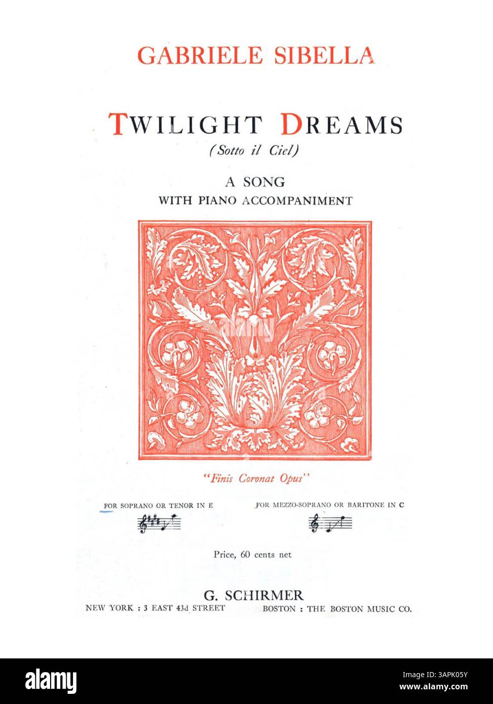 Questo pezzo intitolato "Twilight Dreams" presenta una poesia di V. Aganoor Pompilj, presentata sia in inglese che in italiano, che riflette la bellezza del crepuscolo. Foto Stock