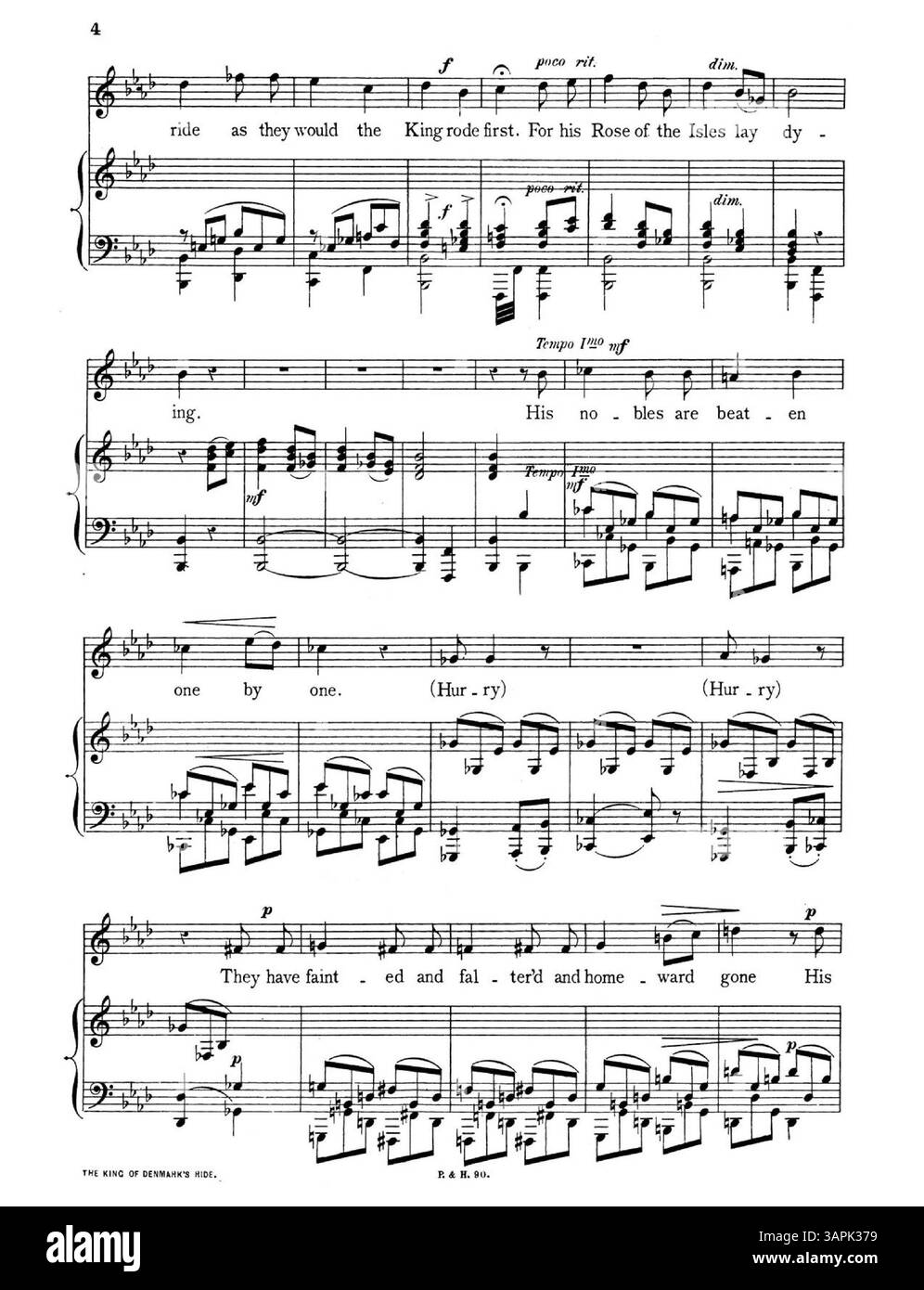 "The King of Denmark's Ride", ospitato nelle biblioteche dell'Università dell'Oregon, presenta musica di Mary Carmichael, testi dal danese tradotti dalla signora Norton. Include una pubblicità di copertina per vari album vocali e canzoni in tedesco, inglese, italiano e norvegese. Foto Stock