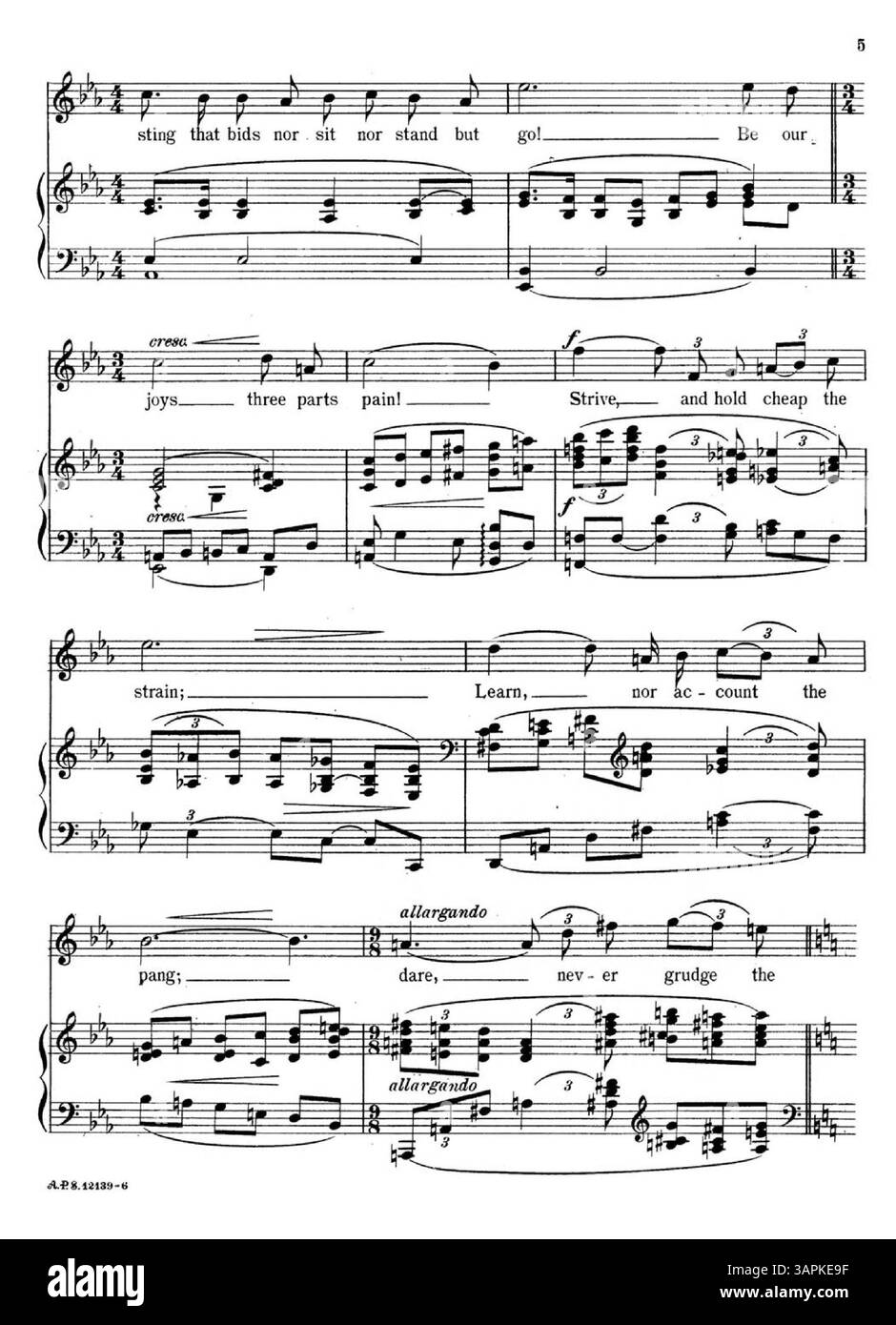 Questa è la versione soprano di "The Best is yet to be", pubblicata con il numero di targa A.P.S.12139. La quarta di copertina elenca altre canzoni di Gena Branscombe che sono state presentate in programmi di concerti. Il colore dell'immagine digitale potrebbe non riflettere correttamente l'originale e le annotazioni potrebbero essere assenti. Foto Stock