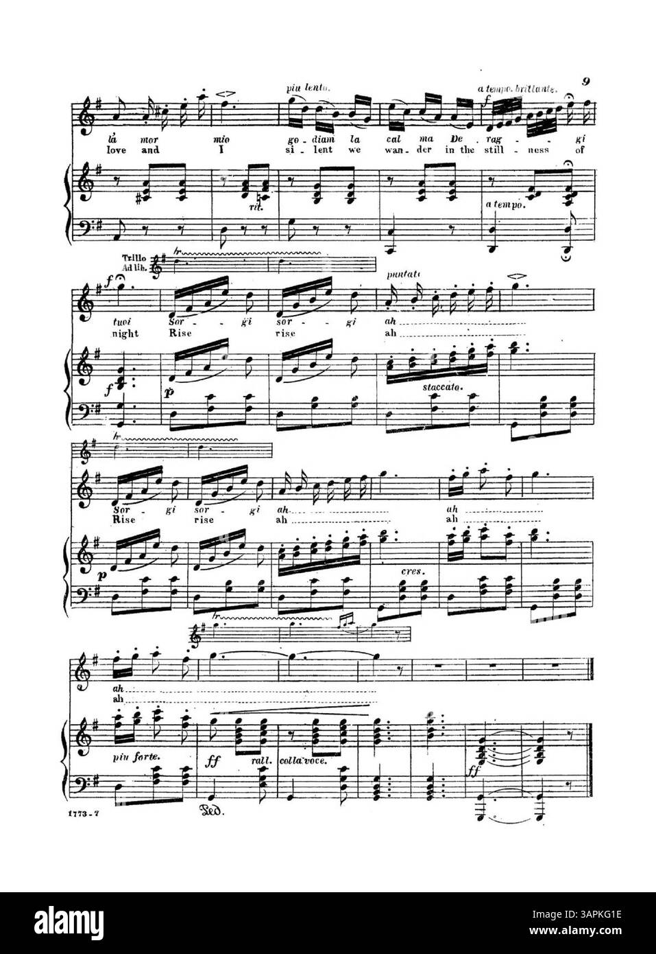 La copertina di "Queen of the Night" da University of Oregon Libraries vede la signora Jane Sloman Torry, autrice di "Poem of Love", "carina" e "Drifting Away". Include testo in inglese e italiano, targa numero 1773, e la quarta di copertina pubblicizza brani musicali da "The Very Latest Songs by C.A. White". Foto Stock