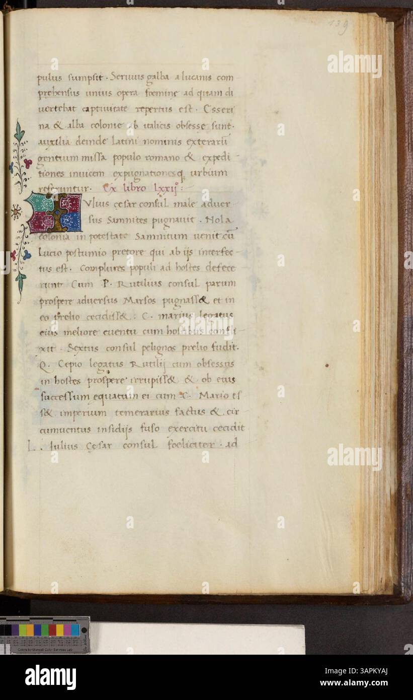 Questo lavoro, che presenta l'epitome della storia romana e l'interpretazione di Sesto Ruffus della storia di Livio, offre un breve ma approfondito esame della storia romana. Si concentra sul sistema politico di Roma, sulle conquiste militari e sulla sua struttura sociale dalla Repubblica all'Impero. Foto Stock