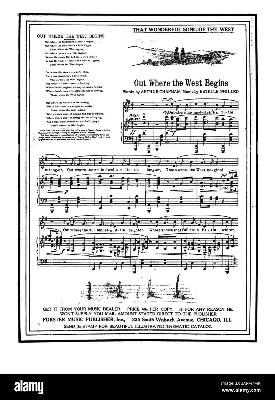 Gli spartiti di Say You'll Be Mine includono brani musicali di "Kiss-A-Miss", "Out Where the West Begins", "Siren of a Southern Sea" e "Learning". Le pagine quattro e cinque contengono pubblicità per "Sweet and Low" e Chas L. Johnson. Foto Stock