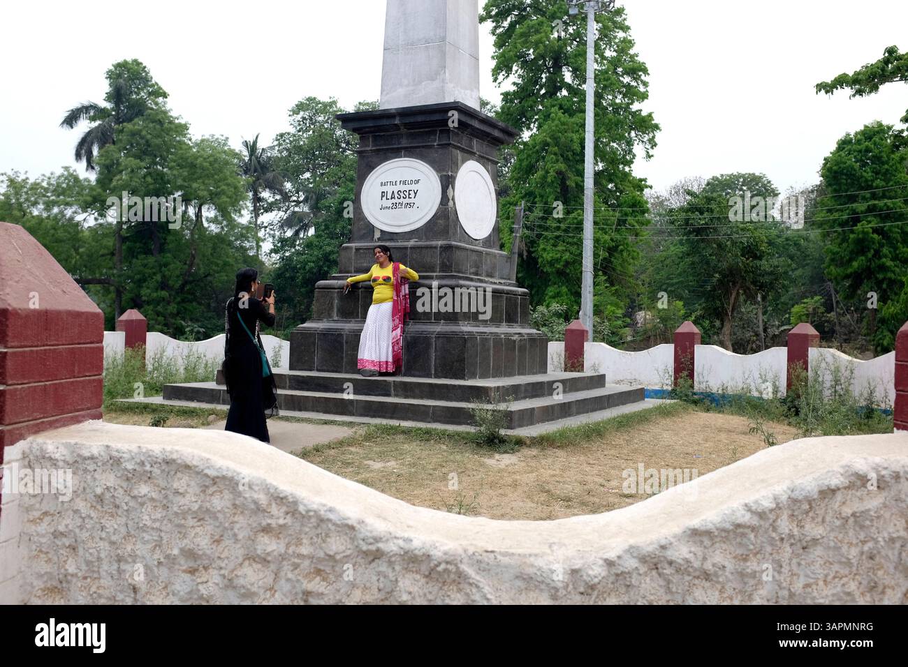 La battaglia di Plassey si svolse tra la compagnia britannica delle Indie Orientali e il Nawab del Bengala nel 1757 Foto Stock