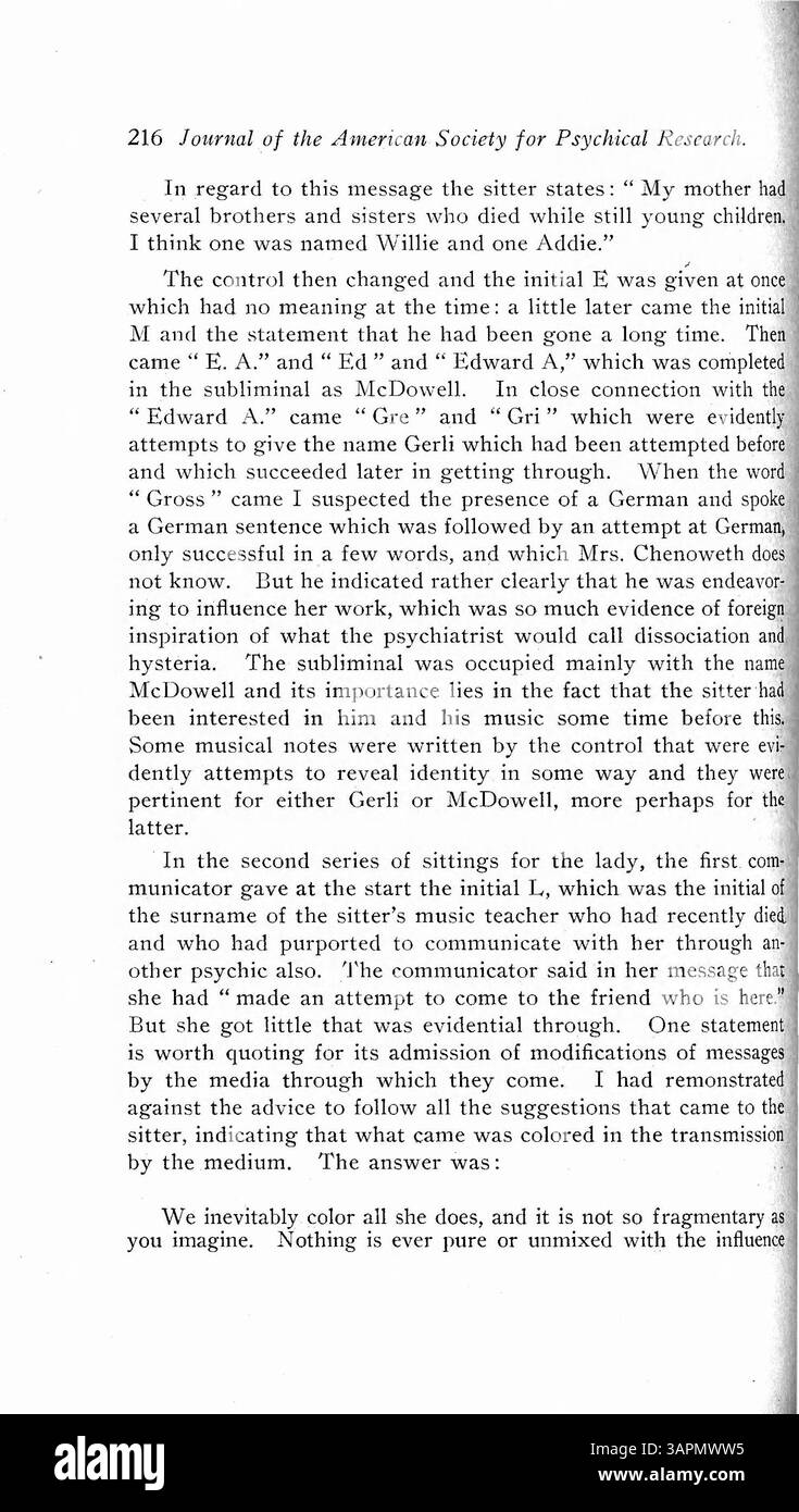 Il case study sperimentale di James Hyslop si concentra sull'identità dissociativa e sulle alterazioni della personalità, esplorando le prime interpretazioni dei disturbi psicologici e delle loro manifestazioni. Foto Stock