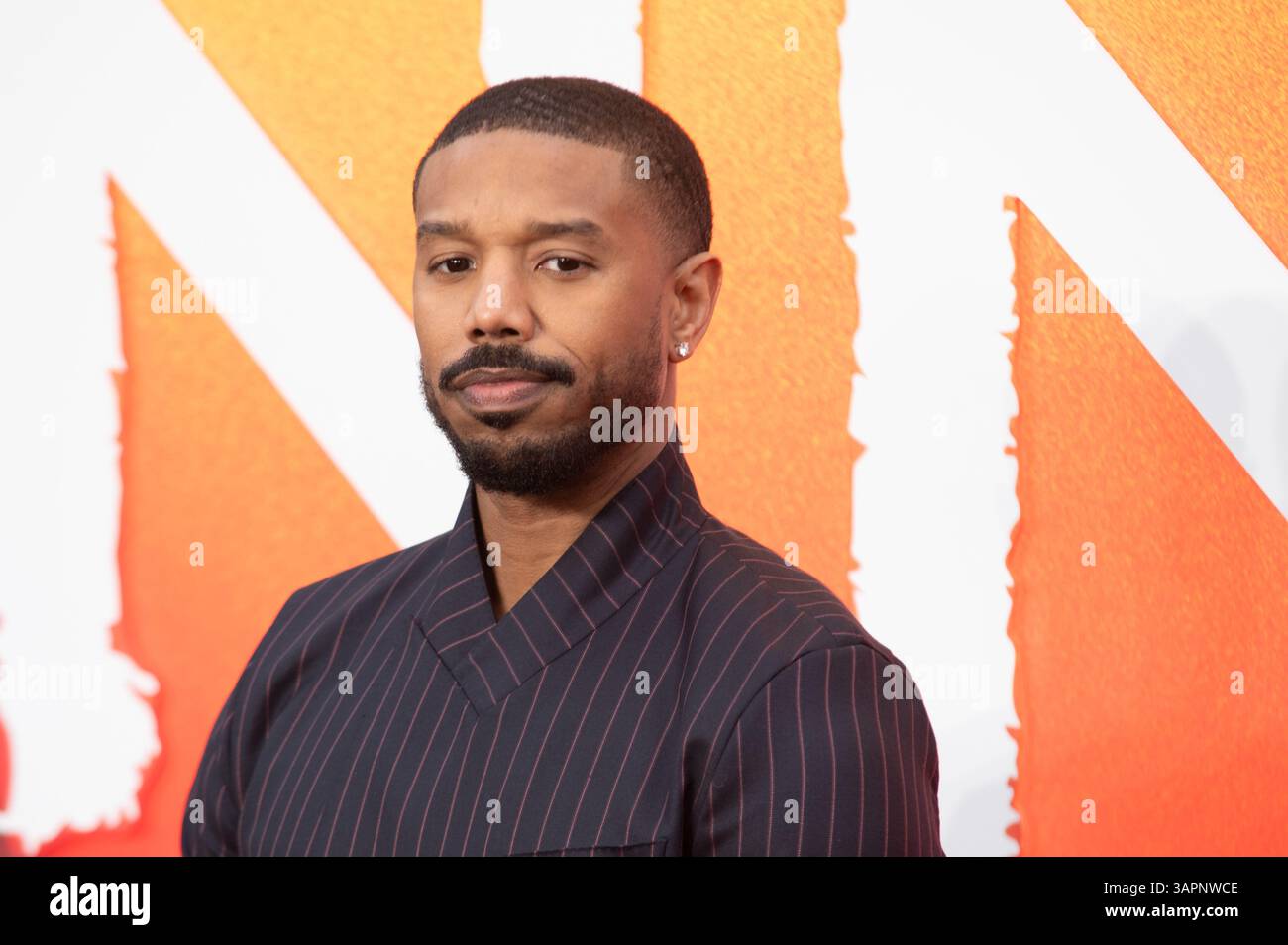 Londra, Regno Unito. 14 aprile 2025. Michael B Jordan partecipa alla prima europea di "The Sinners" a Leicester Square. Cristina Massei/Alamy li Foto Stock