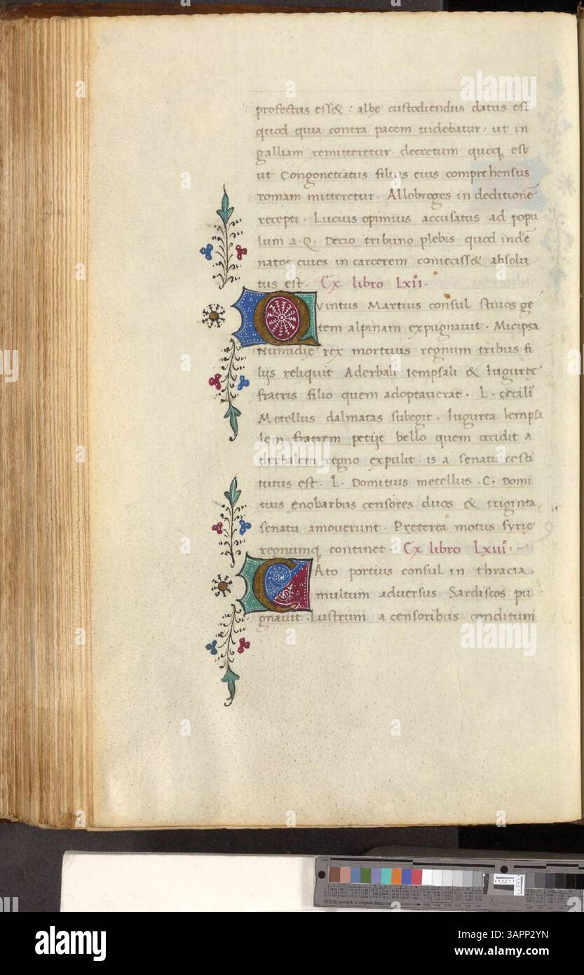 L'epitome della storia romana, insieme agli approfondimenti di Sesto Rufo sulla storia di Roma di Livio, ripercorre i momenti chiave e le figure storiche che plasmano la civiltà romana. Questo lavoro enfatizza le conquiste militari, le transizioni politiche e la struttura dello stato romano, fornendo una panoramica completa dell'eredità romana. Foto Stock