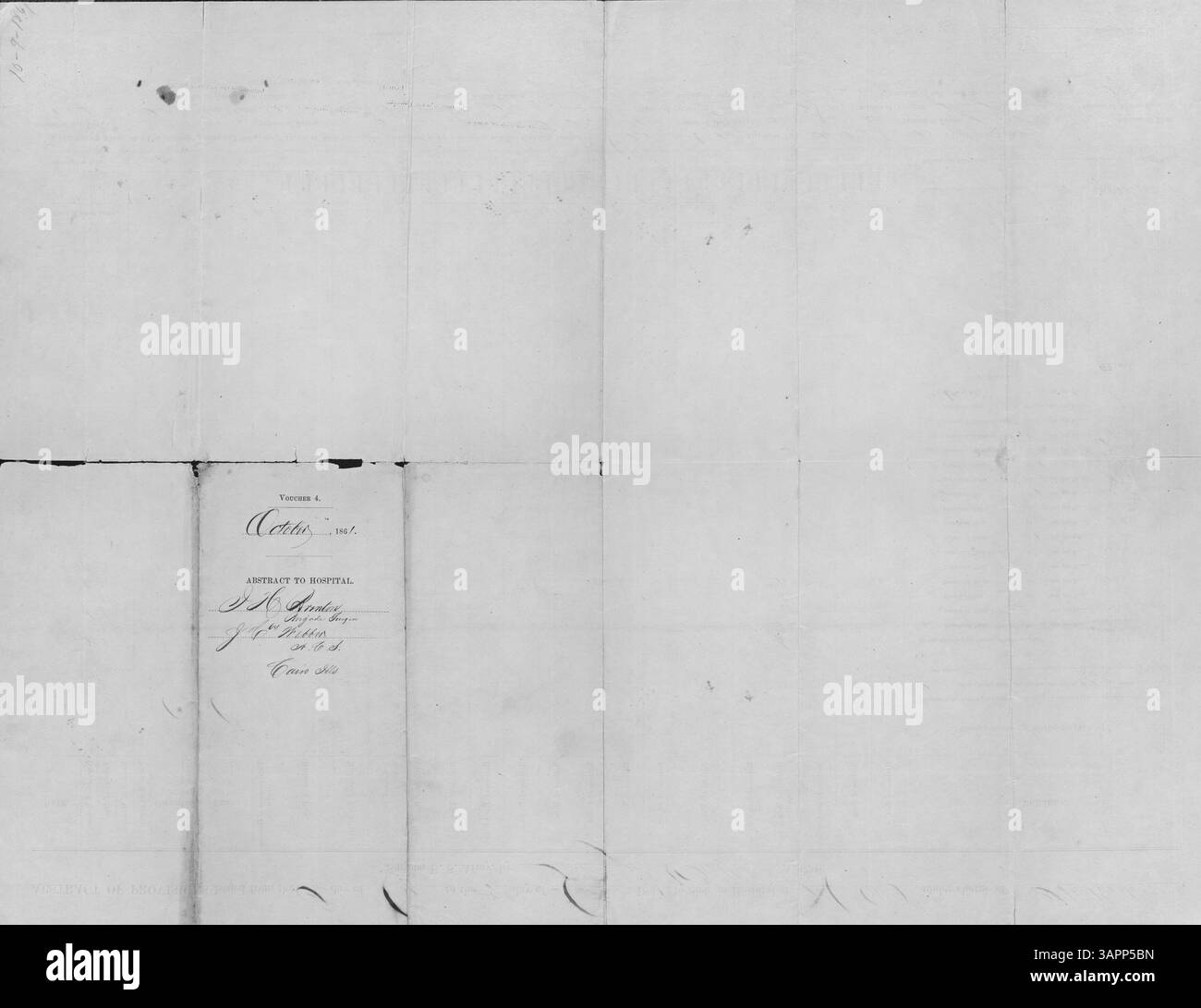 Questo documento fornisce un riassunto delle disposizioni emanate ai malati presso l'ospedale di Mound City, Illinois, sotto l'incarico di J.H. Brinton, firmato dal tenente Jules C. Webber dal 1° al 9 ottobre 1861, durante la guerra civile. Foto Stock