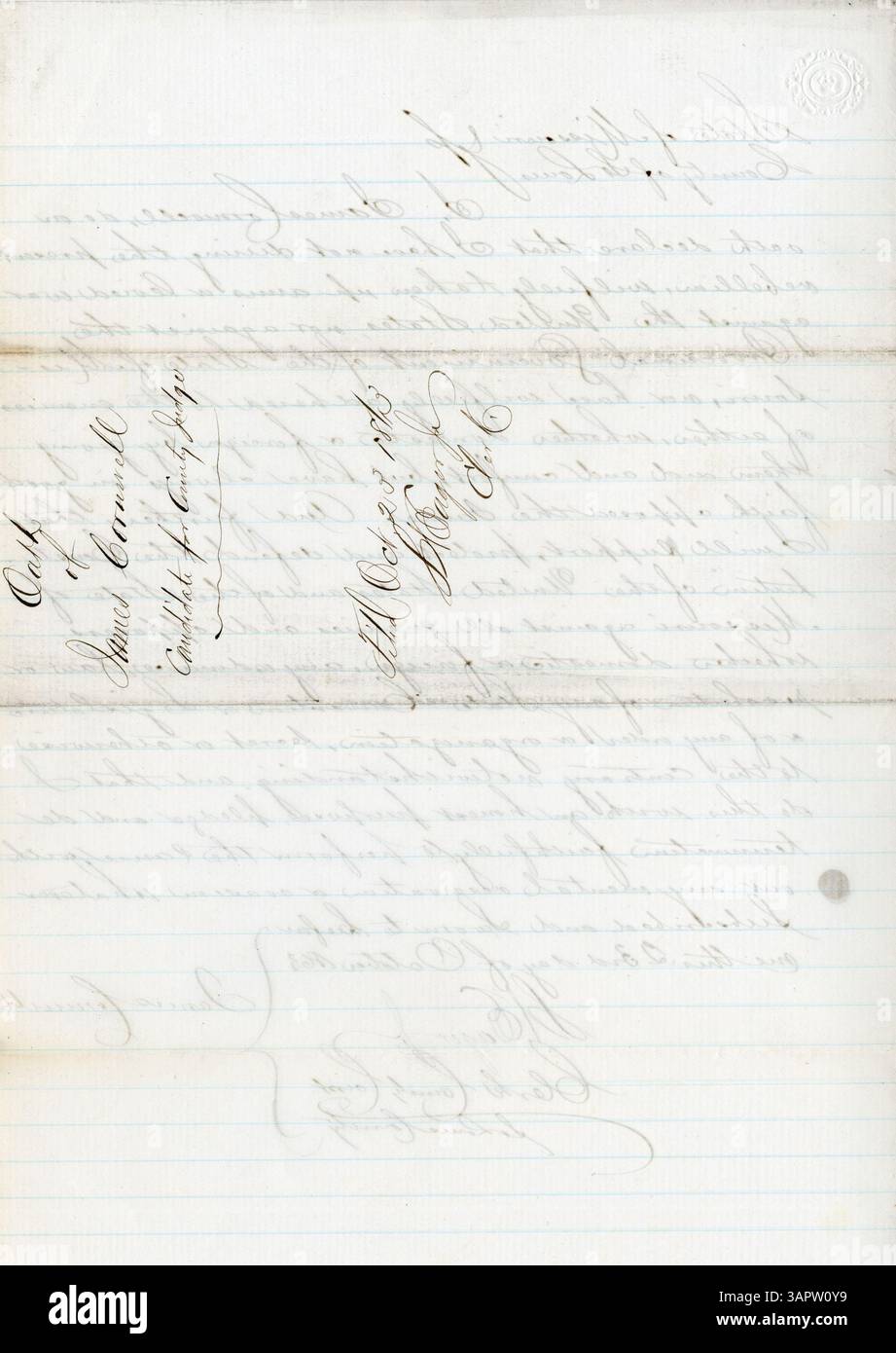 James Cornwell giurò fedeltà al governo degli Stati Uniti e allo Stato del Missouri durante il periodo della guerra civile. Foto Stock