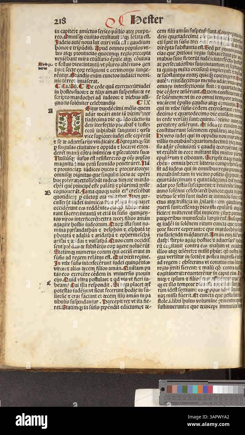 Questa edizione della Bibbia presenta concordanze che collegano l'Antico e il nuovo Testamento, aiutando studiosi e studenti nel loro esame e interpretazione delle Scritture bibliche. Foto Stock
