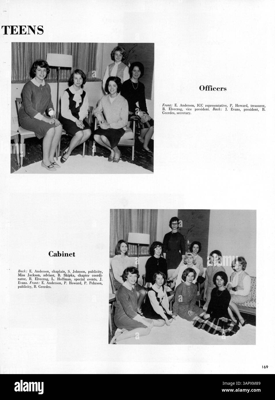 L'Aurean Yearbook della Richfield High School, 1964, è un resoconto storico dell'anno scolastico 1963-1964, tra cui ritratti di studenti e insegnanti, attività di club, eventi sportivi e riunioni sociali. Foto Stock