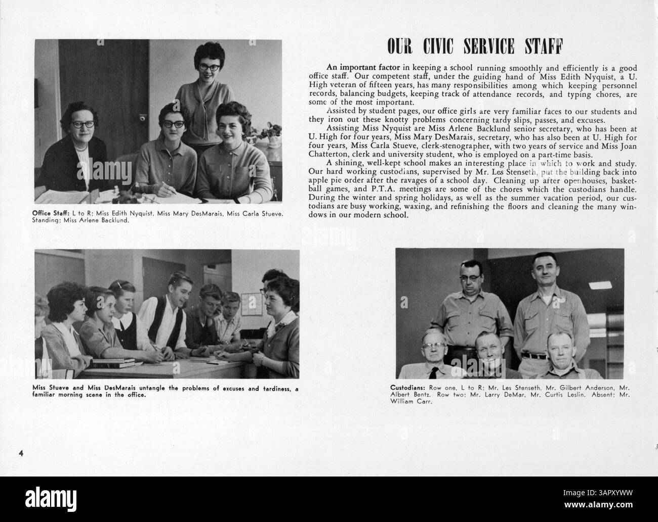 Il 1959 University High Yearbook, Bisbila 1959, cattura gli eventi accademici, sociali e sportivi, così come i risultati di studenti, insegnanti e club durante l'anno scolastico 1958-1959. Foto Stock