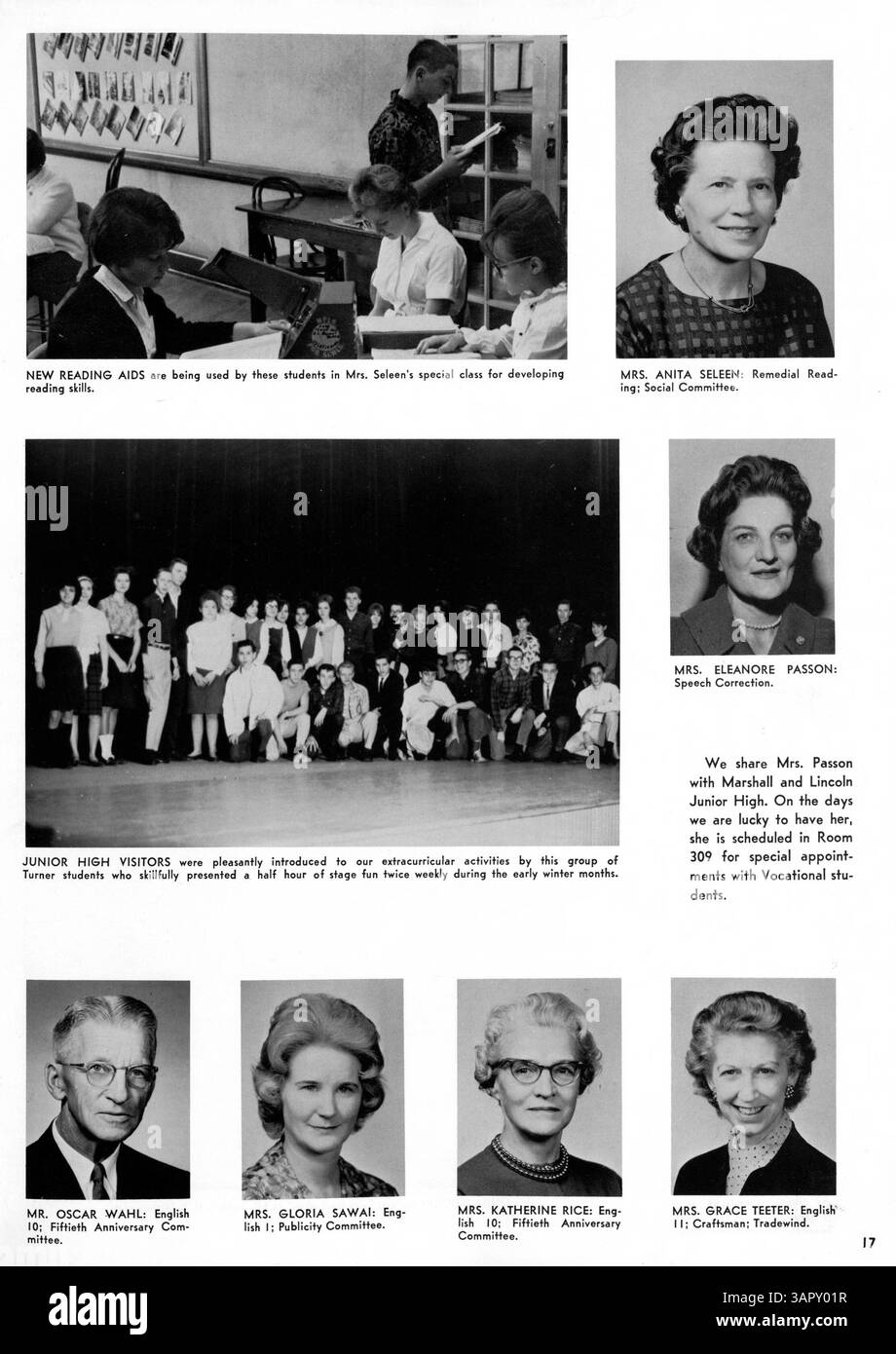 L'annuario professionale del 1964, "Tradewind '64", documenta l'anno scolastico 1963-1964, mostrando studenti, insegnanti, atletica e storia afroamericana. Foto Stock