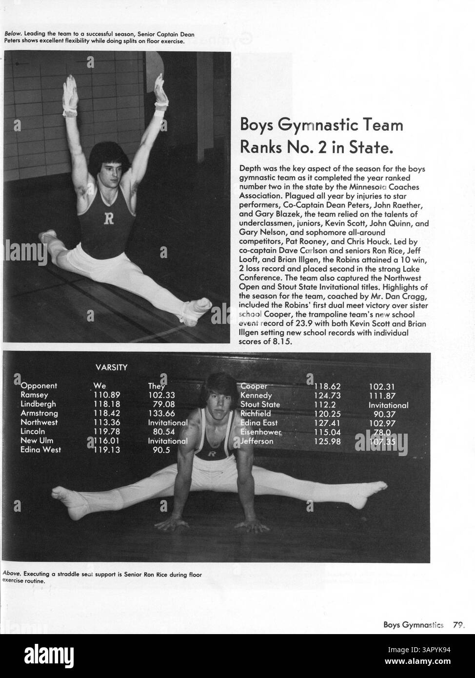 L'annuario Robin '76 della Robbinsdale High School documenta l'anno accademico 1975-1976, coprendo i risultati degli studenti, i profili degli insegnanti, l'atletica e gli eventi scolastici. Questo annuario è un prezioso resoconto storico della comunità scolastica durante questo periodo di tempo. Foto Stock