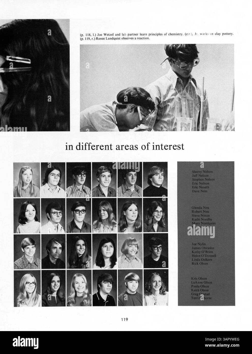 L'annuario 1972 del Park Center High, Interface '72, offre una visione completa della vita di studenti e docenti, coprendo le organizzazioni scolastiche, le squadre di atletica e gli eventi dell'anno scolastico 1971-1972. Foto Stock