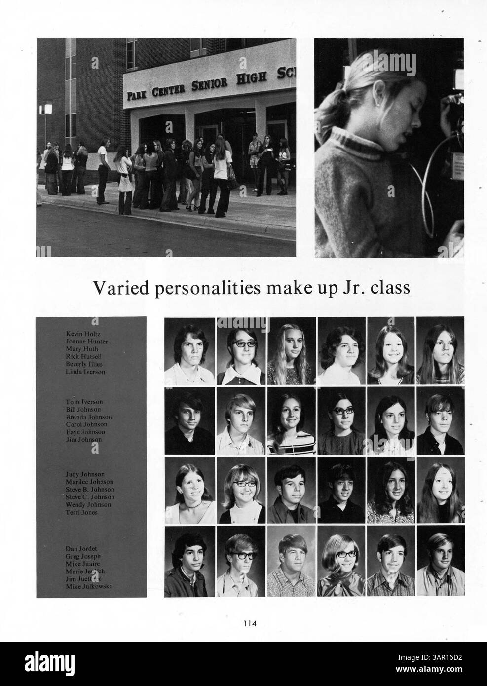 The 1972 Park Center High School yearbook, Pirate volume 1: Interface '72, documenta studenti, facoltà, club, squadre atletiche, e gli eventi scolastici dell'anno accademico 1971-1972. Foto Stock