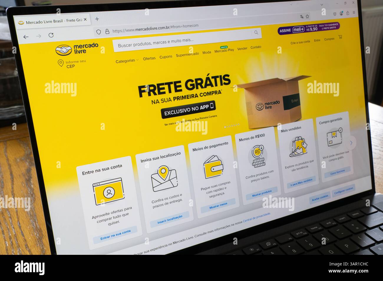 Mercado Libre (conosciuto come Mercado Livre in portoghese) sito web Brasil - è una società argentina che gestisce mercati online in America Latina Foto Stock