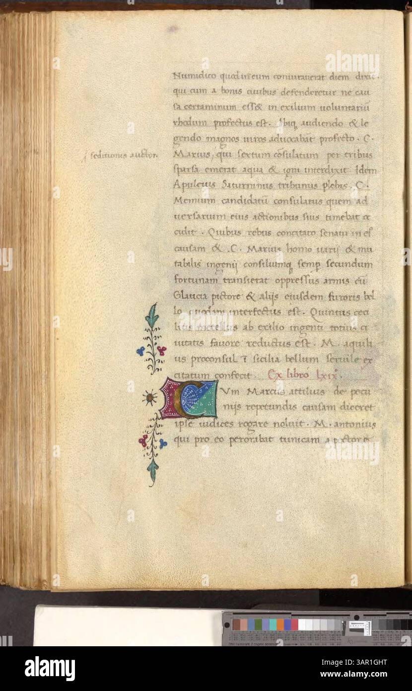 L'epitome della storia romana, combinato con la riscrittura di Sesto Ruffus della storia di Roma di Livio, distilla l'essenza della crescita, del governo, delle operazioni militari e dell'identità culturale di Roma. Esamina gli eventi chiave di Roma, tra cui guerre, cambiamenti politici e strategie di costruzione dell'impero. Foto Stock