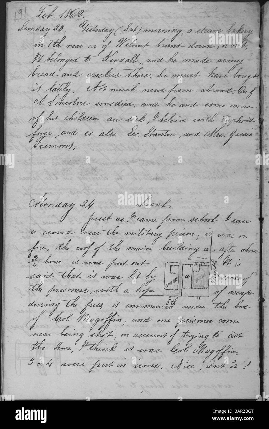 Il diario di George J. Engelmann del 1861-1864 offre un resoconto dettagliato delle sue osservazioni, inclusi aggiornamenti politici, sociali e militari. Le sue voci, basate su esperienze personali, notizie e rapporti, riflettono l'impatto della guerra civile sugli eventi locali e globali, spesso integrate con ritagli e riassunti delle battaglie. Foto Stock