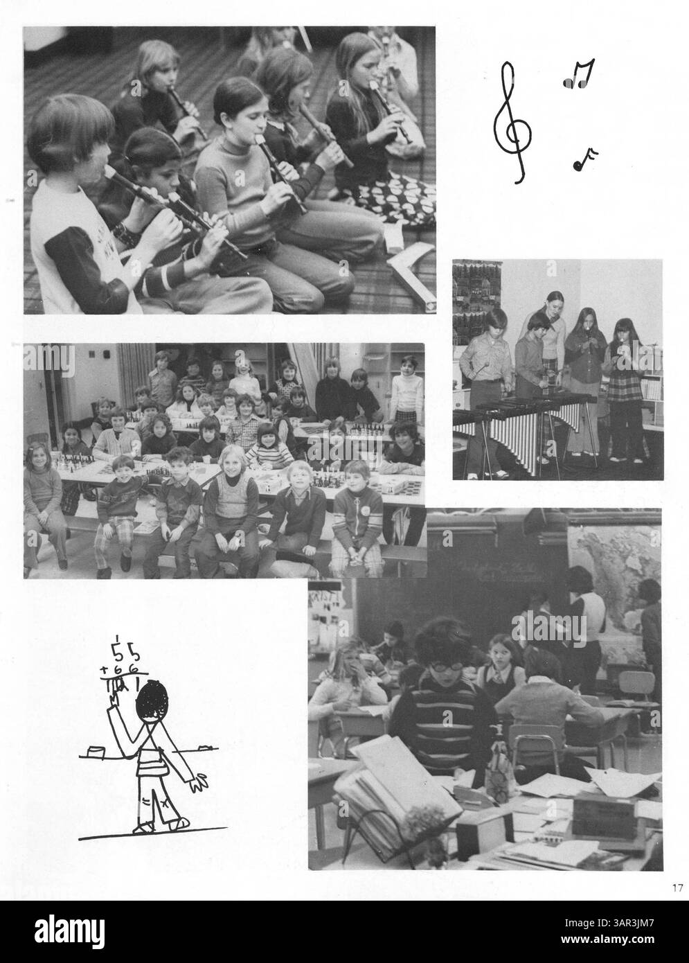 Questa scuola elementare annuale documenta gli studenti, gli insegnanti, i club, l'atletica leggera e gli eventi dell'anno scolastico 1974-1975 presso la Meadowbrook Elementary School. Foto Stock