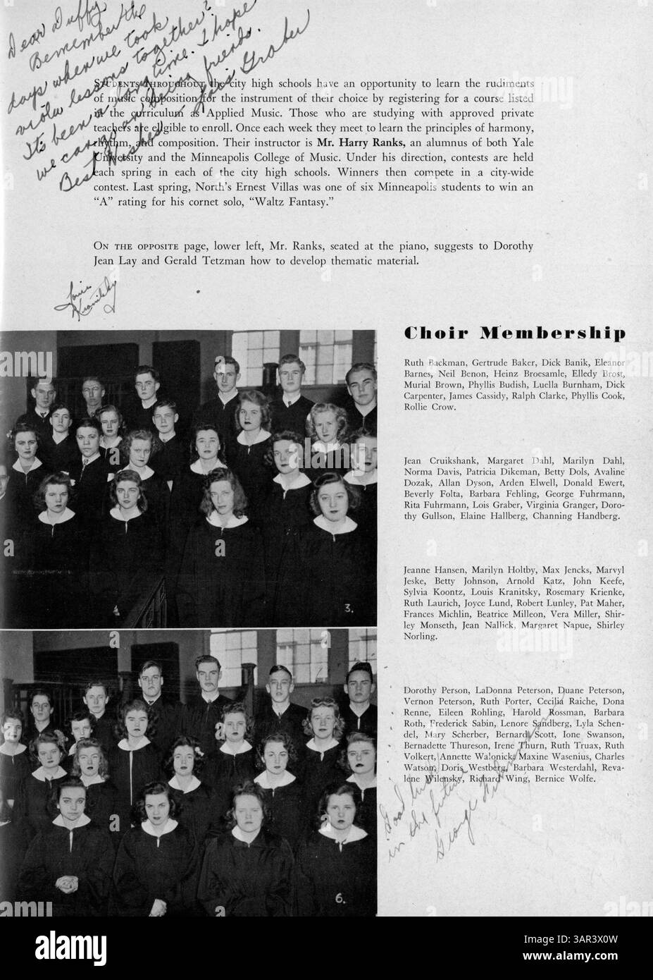 L'edizione 1943 dell'annuario Polaris della North High School presenta club studenteschi, sport, facoltà ed eventi scolastici dell'anno 1942-1943. Particolare attenzione viene data all'esperienza studentesca afroamericana e ai contributi alla scuola. Foto Stock