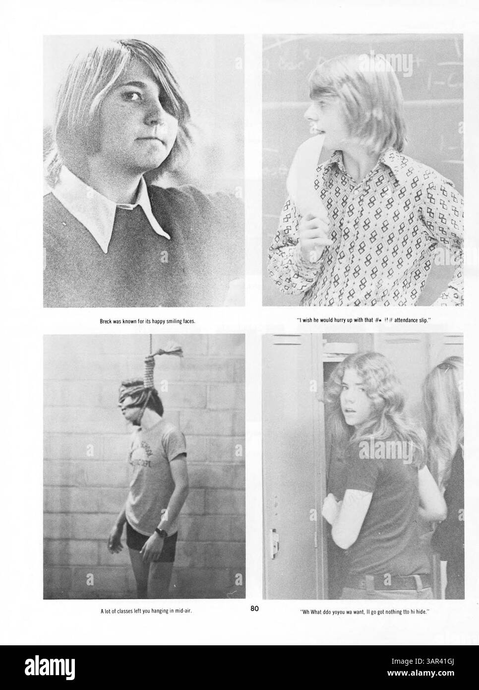 L'annuario "Mustang" del 1973 della Breck High School presenta le attività, l'atletica, la vita studentesca, gli eventi scolastici e il coinvolgimento degli insegnanti dall'anno scolastico 1972-1973. Foto Stock