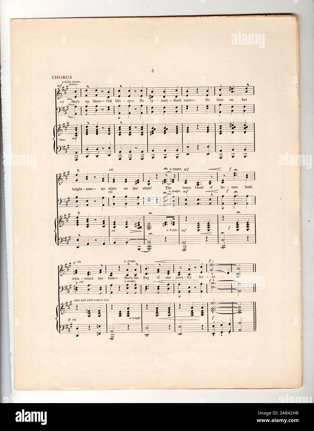 "Old Flag Forever" è una canzone patriottica pubblicata con il permesso di "The Examiner". Gli spartiti catturano l'essenza dell'orgoglio nazionale ed è associato alla musica americana dei primi anni del XX secolo. Foto Stock