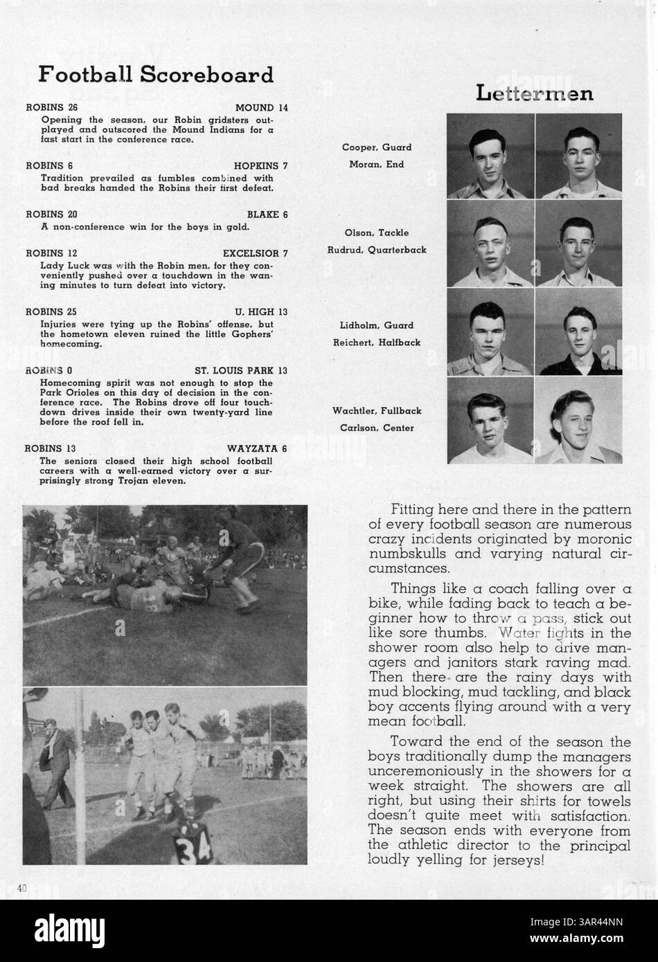 Il Robbinsdale High School Yearbook del 1946, "The 1946 Robin", serve come record storico dell'anno scolastico, documentando le attività degli studenti, i club scolastici, l'atletica leggera e importanti eventi scolastici dell'anno accademico 1945-1946. Foto Stock