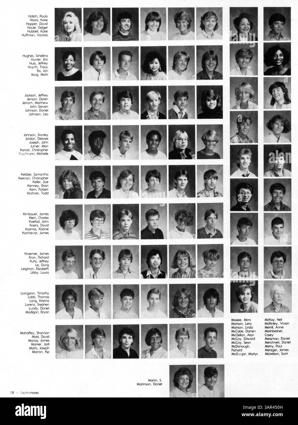 Il Southwest High Yearbook for 1985 cattura le attività, gli studenti, gli insegnanti e l'atletica leggera dell'anno scolastico 1984-1985. Include ritratti di personale e studenti, foto di club e squadre e attrazioni di eventi accademici, culturali e sportivi presso la Southwest High School. Foto Stock