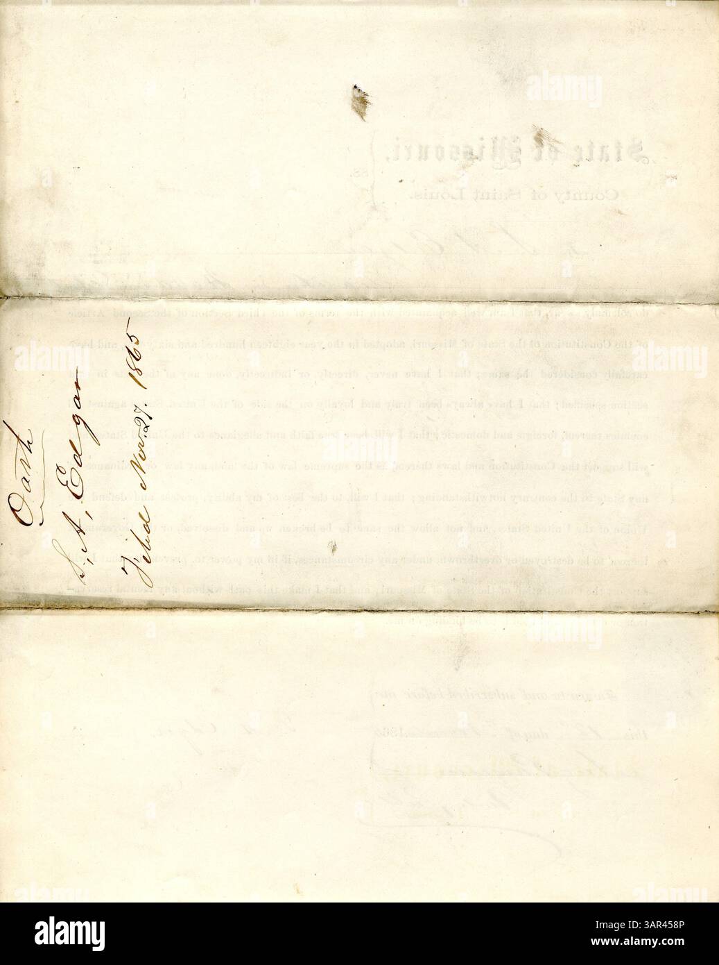 Giura di fedeltà al governo degli Stati Uniti e allo Stato del Missouri. Foto Stock