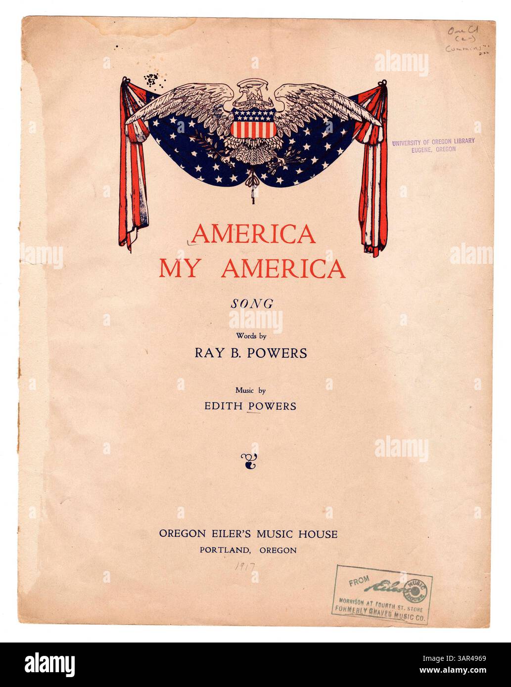 Una canzone patriottica dedicata all'Elk's Regiment Portland Oregon Lodge B.P.O.E. 142. Foto Stock