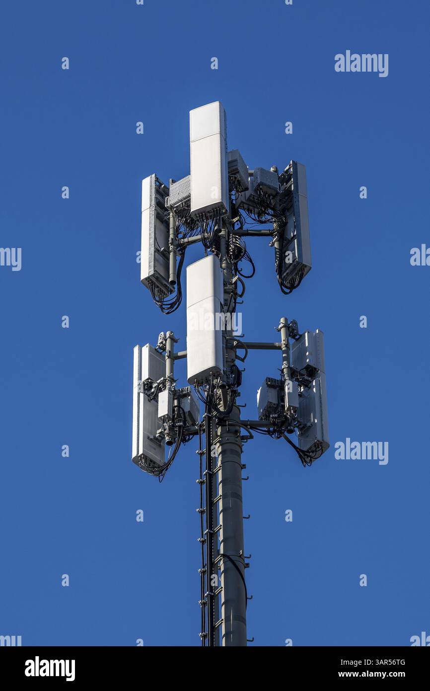 Sistema di telefonia mobile 5G. Foto Stock