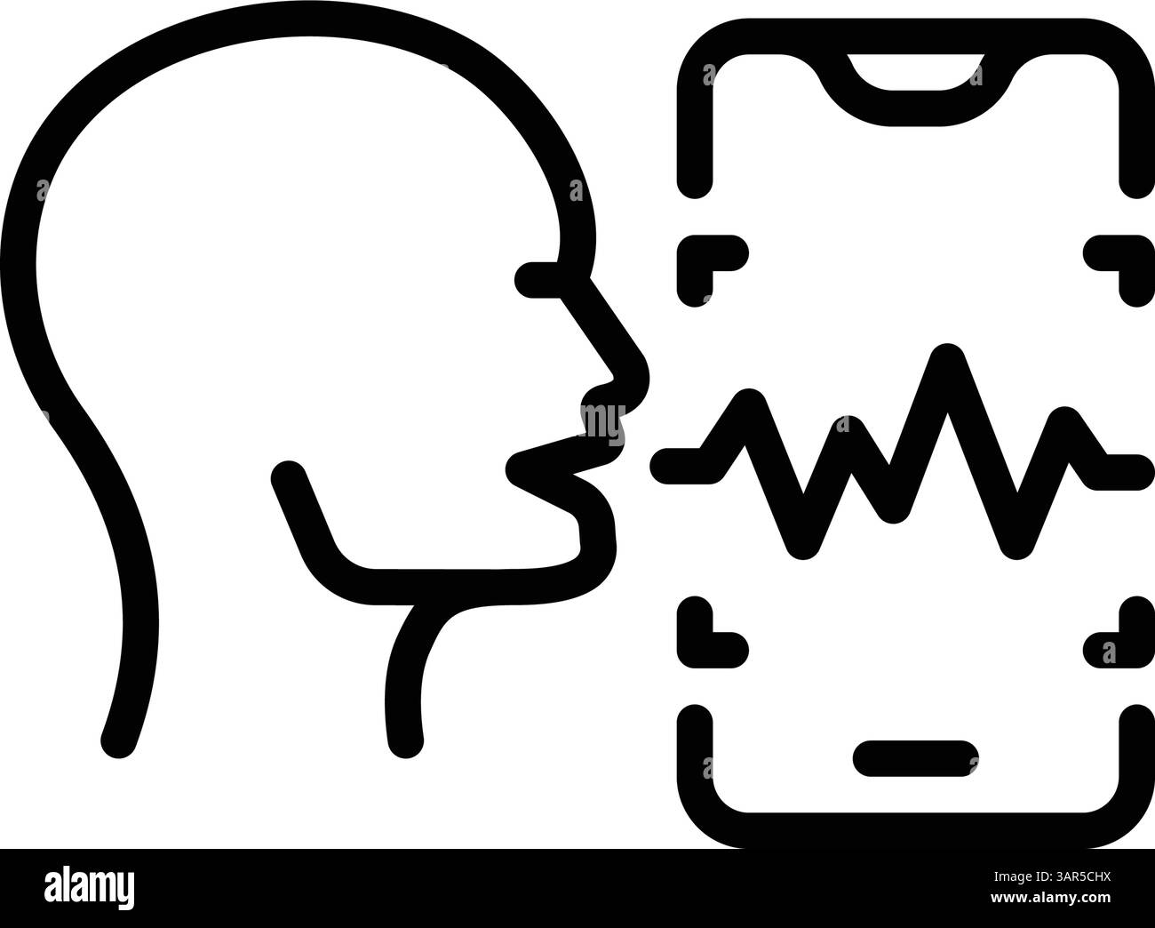 Icona per il riconoscimento vocale, voce Illustrazione Vettoriale