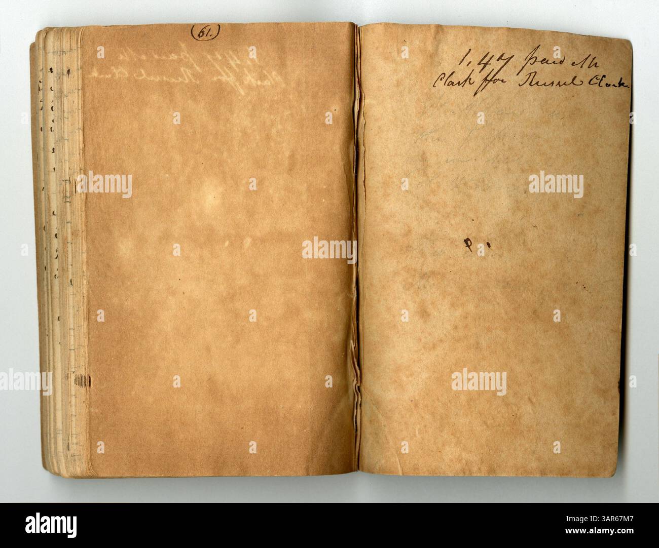 Il diario di Eliza G. Randolph Post si estende dal 1820 al 1838, descrivendo i suoi viaggi in Florida, New York e Illinois. Si notano lacune nelle voci, in particolare tra il 1834 e il 1835, con ampi record di viaggio. Foto Stock